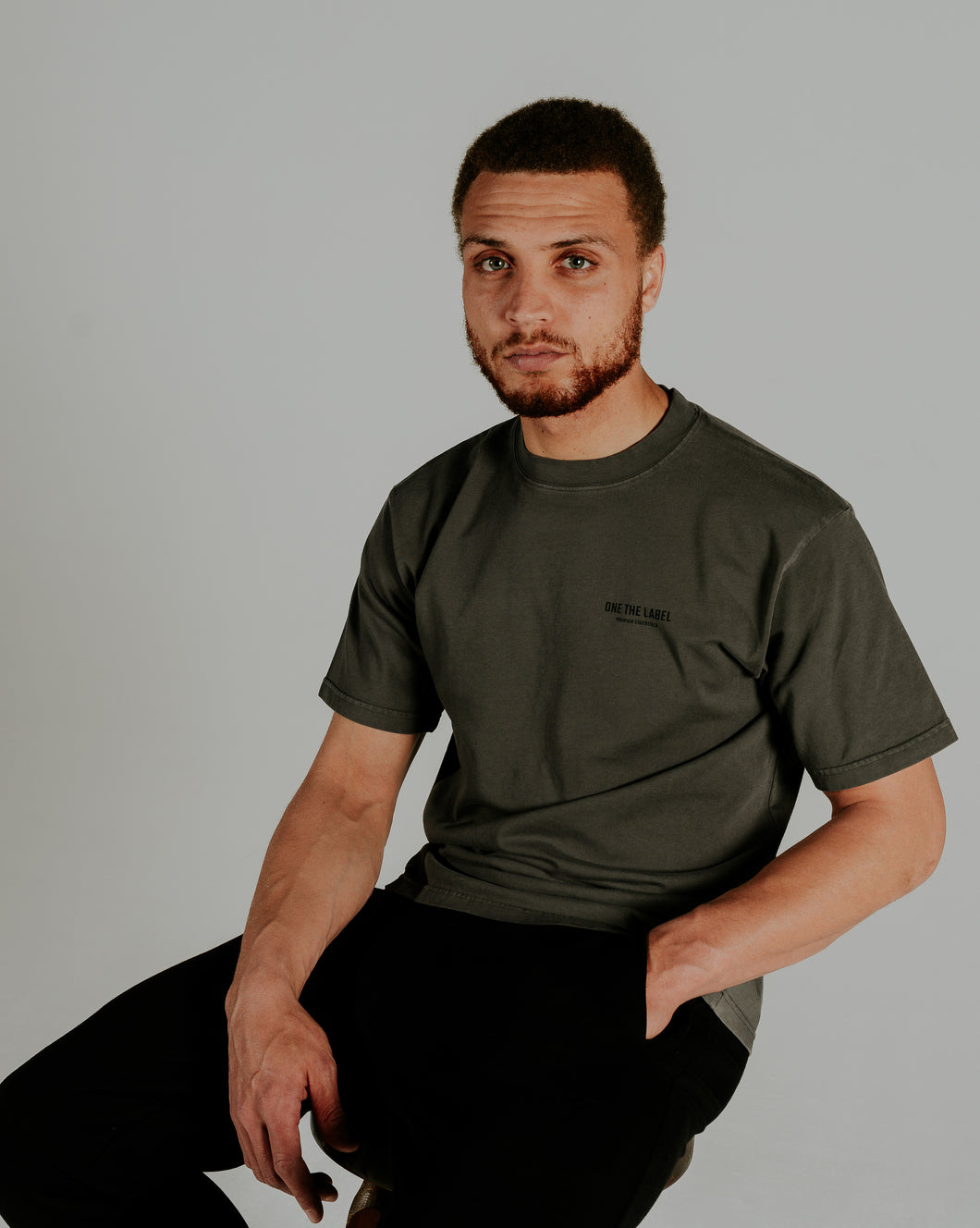LOGO WASHED GREY T-SHIRT